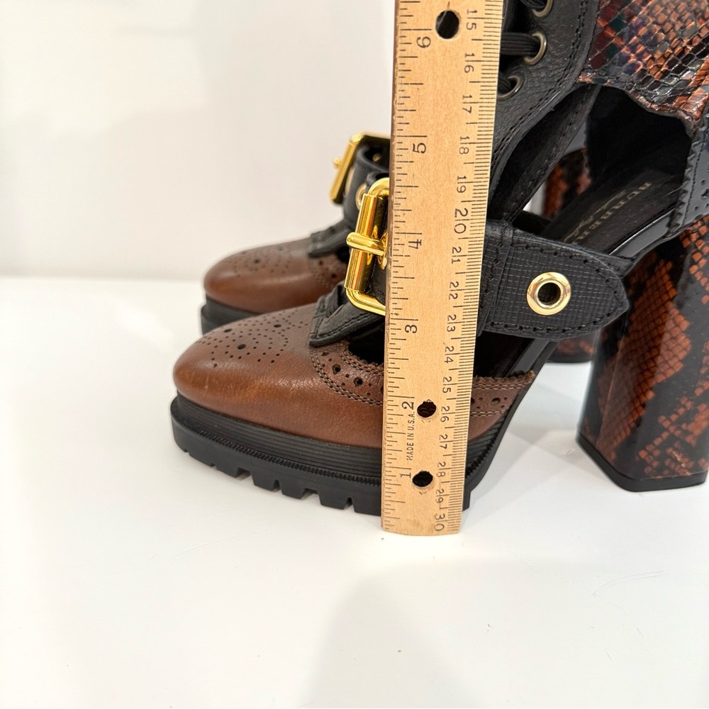 Burberry Multicolor Lace-Up Heeled Boots - Picture 10 of 16